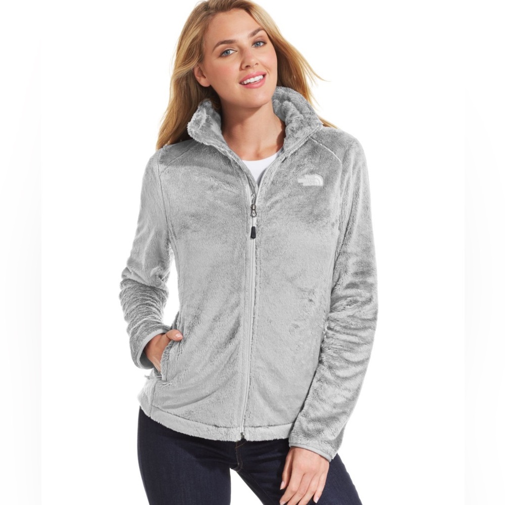 THE NORTH FACE Osito Lightweight Grey High Pile Fleece Full Zip Jacket LARGE